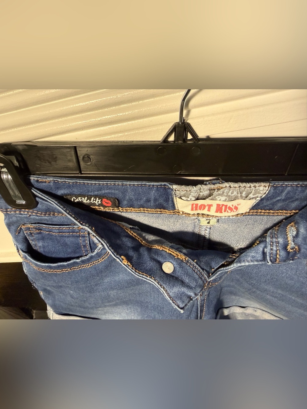 Hot Kiss Dark Blue Denim Jeans with Contrast Stitching Size 6/7